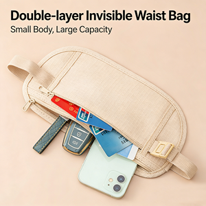 Bolsa de Cintura Antifurto para Homens e Mulheres com Compartimento Oculto para Passaporte e 2 Compartimentos para Carteira de Viagem - Product Image 4