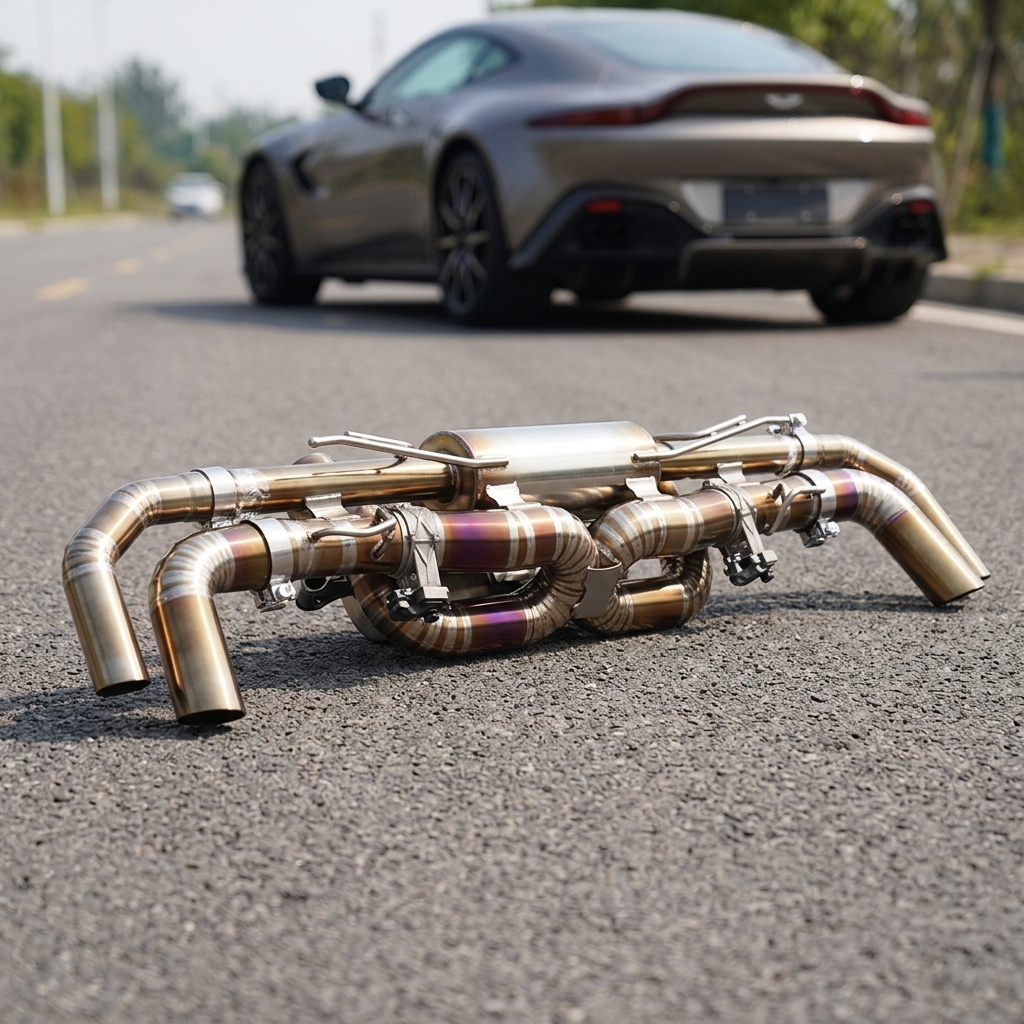 VantaFlow Titanium Valvetronic Axle Back Exhaust with Golden Burnt Tips for Aston Martin Vantage 4.0T V8 2018-2026