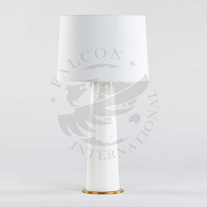 Lámpara de mesa moderna blanca de calidad superior, material de cuerpo de PC para decoración de dormitorio, fabricada en India a precios bajos - Product Image 1