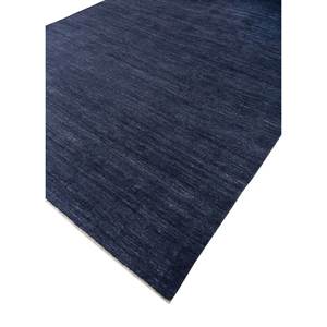Alfombra de Lana Anudada a Mano Kairos Azul, Rectangular de 9x12, para Decoración de Sala de Estar o Pasillo, Color Sólido, Skwl-455 - Product Image 2