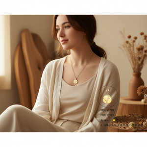 Collar con Colgante de Piscis en Acero Inoxidable Chapado en Oro, Amuleto de 1.5 cm, Estilo Clásico para Mujer - Product Image 2