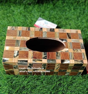 Cajas de pañuelos de madera de bambú con logotipo personalizado, caja de papel de seda decorativa para servilletas, soporte de caja de madera nórdica de lujo para uso doméstico y Hotel - Product Image 4