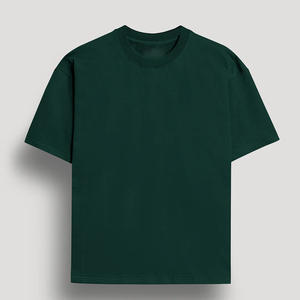 T-shirt en tricot 100% coton décontracté pour homme Coupe ample 280 grammes Poids en tissu Logo avant avec motif unique - Product Image 2