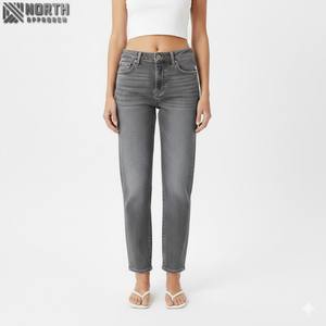 Jeans en denim 100% coton pour homme, coupe droite, extensible, bleu foncé, noir, de haute qualité, léger, printemps, vente en gros, OEM - Product Image 1