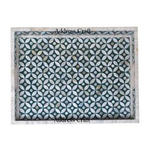 Plateau de petit-déjeuner rectangulaire fait à la main de style américain Restaurant Hôtel Plateau de service Plateau de service à thé en incrustation de vadrouille naturelle Meilleures ventes - Product Image 3