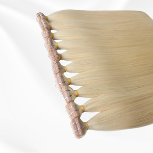 Extensions de cheveux humains à bandes adhésives AZ Hair Company, blond clair # 613ash Remy Fusion Full Ends Single - Product Image 3