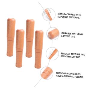 4 Uds triturador de ajo mármol Muddler Bar mezclador barman Muddler bambú Muddler tazón picadora de ajo gran mortero de madera medicina - Product Image 4