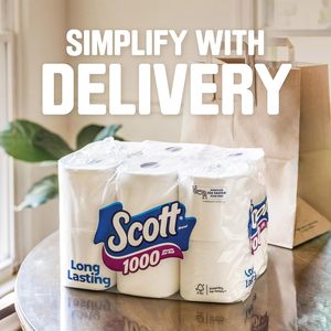 Papier toilette Scott 1000, 8 rouleaux, compatible avec les fosses septiques, papier toilette 2 plis - Product Image 1