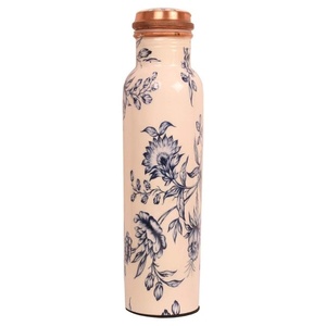 Metal Top Selling Quality <b>Drinking</b> Gym <b>Sports</b> Customized Prints Hammered 100% Hygienic Health Benefits Pure Copper Water <b>Bottle</b> - Product Image 1