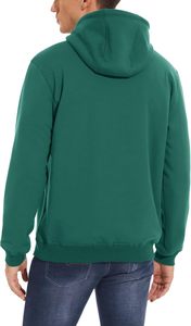 Sweat à capuche lourd hommes 380 GSM tissu épais sweat à capuche uni personnalisé pour une utilisation en extérieur épaule tombante Streetwear avec couche intérieure polaire - Product Image 2