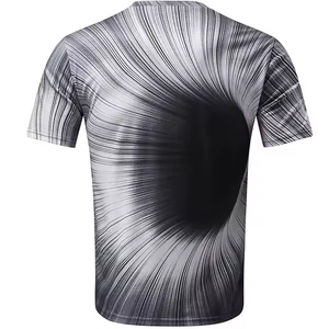 T-shirt 100 % polyester à impression numérique, design personnalisé, respirant, écologique, séchage rapide, doux, décontracté, pour l'extérieur, uni, manches courtes - Product Image 3
