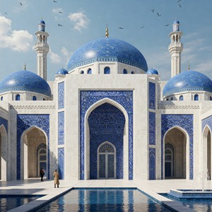 Intérieur et extérieur de mosquée en marbre blanc sculpté, design moderne personnalisable, résistant aux intempéries, montage au plafond, HAYAT INDUSTRIES - Product Image 3