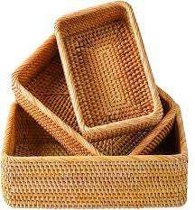 Venta al por mayor de bandejas de servicio de ratán rústico mínimo restaurante organizador de cocina decoración con estilo para almacenamiento - Product Image 5