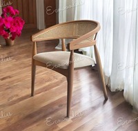 Chaises de salle à manger modernes en bambou et rotin faites à la main, design contemporain écologique, élégantes avec pieds coniques, pour villa, salon, chambre, parc