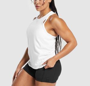 New Style Women's <b>Short</b> Breathable Quick Dry Tank <b>Top</b> <b>Sleeveless</b> Fitness Summer Gym Wear Comfortable Polyester/Cotton Fabric - Product Image 6