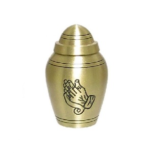 High Quality Brass Cremation <b>Keepsake</b> Urns With Engraving Black And Gold Finished For Human <b>Ashes</b> Funeral Supply - Product Image 4