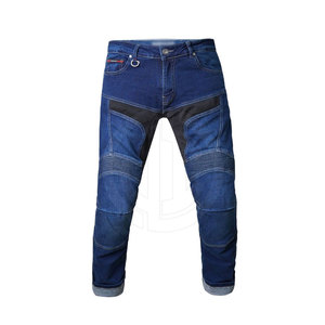 Jean de moto protecteur durable le plus vendu – Coupe décontractée, taille mi-haute, fermeture boutonnée, léger, respirant et écologique pour la conduite - Product Image 2