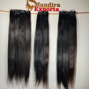 Cheveux Remy vierges indiens non traités 100% bruts de 22 pouces, extensions de cheveux droites noires naturelles, vente en gros de cheveux de jeune femme - Product Image 3