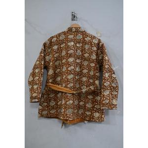 Veste kimono matelassée imprimée en blocs faite à la main de créateur Veste bohème en coton de qualité supérieure pour femmes disponible à un prix raisonnable - Product Image 4