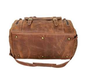 Bolsa de lona de cuero genuino de gran capacidad para hombre, bolsas de viaje impermeables Vintage a la moda con cierre de cremallera - Product Image 4