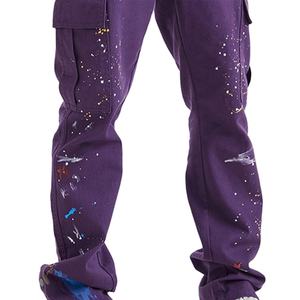 กางเกงคาร์โก้ทรงหลวมลายเพ้นท์แฟชั่นขายดี ผ้าโพลีเอสเตอร์ 100% กระเป๋าหลายช่อง กันน้ำ สไตล์สตรีทแวร์ลำลองสำหรับผู้ชาย - Product Image 6