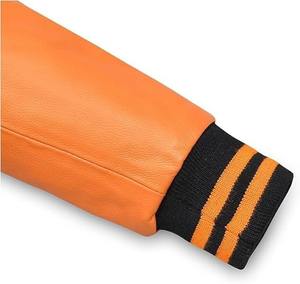 Veste de baseball varsity avec logo personnalisé, manches en cuir PU, bomber en laine, veste de lettreman OEM pour hommes et femmes - Product Image 4