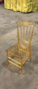 Chaise de mariage Chiavari en acrylique transparent en gros, empilable, design Napoléon transparent pour la location d'événements de banquet d'hôtel - Product Image 3