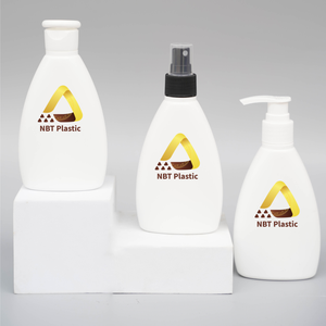 Botella de plástico blanco HDPE de 150ml de alta calidad NBT con tapa abatible/rociador/bomba logotipo personalizado para Cuidado Personal cosmético forma ovalada - Product Image 2