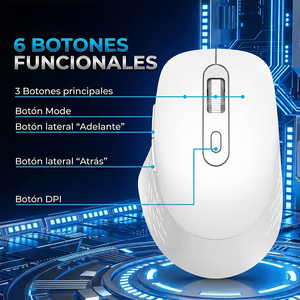 Mouse da Gaming Wireless Super Silenzioso 2.4GHz con Retroilluminazione LED, Tracciamento Ottico, Interfaccia USB, Bianco e Nero per Computer e Laptop - Product Image 2