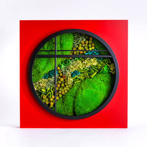 Arte de pared moderno de lujo, flores y plantas preservadas con marco grande para decoración del hogar, diseños de restaurante y sala de estar - Product Image 1