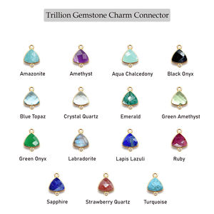 925 argent Sterling trillion facettes améthyste pierre précieuse bijoux à bricoler soi-même lunette à la mode or Vermeil pendentif pendentifs fins et breloques cadeau - Product Image 6