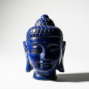 Hand-Carved <b>Buddha</b> <b>Head</b> Statue Indian Craft Engrave Business Lapis Lazuli Semi-Precious Gemstone Figurine Crystal Healing Stone - Product Image 6
