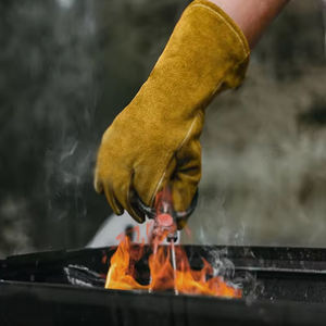 Custom Design Cowhide Leather Welder Double Safety Work <b>Gloves</b> for Welding Best Price Leather Welding <b>Gloves</b> - Product Image 2