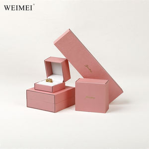 Caja de joyería de papel rosa WEIMEI, caja de regalo forrada de terciopelo de Color personalizado en ángulo recto para exhibición de embalaje de joyería - Product Image 3