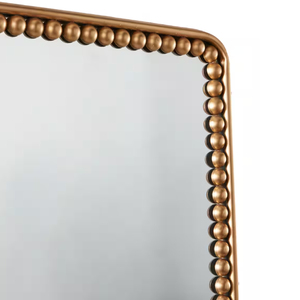 Prix d'usine direct miroir mural décoratif en métal doré détail perlé miroir mural en verre à prix raisonnable mur de haute qualité - Product Image 3