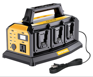 Inversor de Corriente de 1200W Compatible con Batería de Iones de Litio Dewalt de 20V, <span class=keywords><strong>Cargador</strong></span> de Batería de 6A con 6 Puertos - Product Image 1