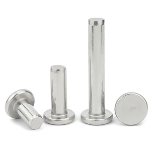 Rivet solide à tête plate ronde en acier inoxydable sur mesure, directement de l'usine - Product Image 1