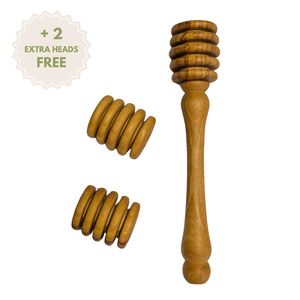 Cuchara para miel hecha a mano de madera de olivo con 3 cabezales de repuesto, 14.5 cm, utensilio de cocina, venta al por mayor desde Belén - Product Image 1