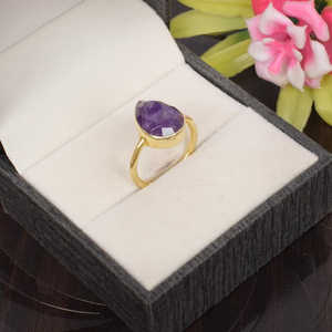 Anillo de plata de ley 92,5 hecho a mano, piedra preciosa amatista Natural, 14x10mm, corte ovalado, chapado en rodio Vermeil, joyería fina llamativa - Product Image 5