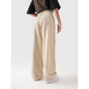 Pantalones Cargo de Lona de Cintura Alta Utility V1, Transpirables, Color Crema - Product Image 5