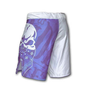 Pantalones cortos para combate de boxeo, Shorts de boxeo ligeros de alta calidad, Muay Thai, color blanco y azul - Product Image 4