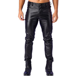 Mejor Precio de alta calidad pantalones de los hombres de color sólido de cuero genuino personalizable tejido no tejido OEM/ODM Venta de servicio - Product Image 2