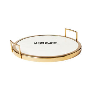 ถาดเสิร์ฟตกแต่งลายใบไม้ชุบทองใช้ในครัวเรือน - Product Image 5