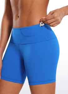 Seamless Yoga Shorts for Women with Pockets <b>Butt</b> <b>Enhancing</b> Stretch Compression Quick Dry Fabric Custom Bulk Supply Shorts - Product Image 6