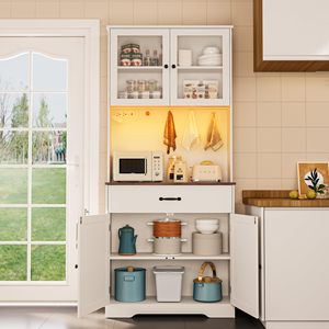 Armoires de <span class=keywords><strong>cuisine</strong></span> modernes en bois blanc avec tiroirs, armoires de <span class=keywords><strong>cuisine</strong></span> pour rangement intérieur, armoire de garde-manger DR544 - Product Image 3