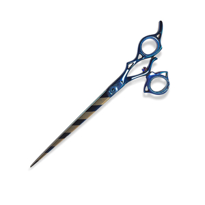 Tijeras de peluquería para mascotas, hoja afilada recta con revestimiento personalizado, tijeras de peluquería de peluquero de 7 "con anillo ajustable - Product Image 3