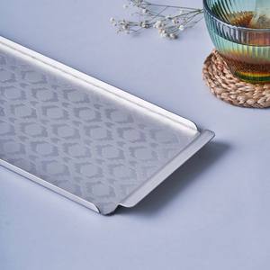 Design moderne 2025 Plateau de service en métal Motif géométrique Feuille pressée décorative Fêtes durables Mariages Prix bon marché Laser - Product Image 6