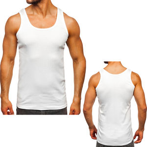 Personnalisable 100% coton respirant tricoté hommes Gym débardeur avec impression personnalisée broderie - Product Image 6