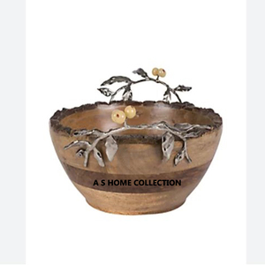 Aliments décoratifs de luxe de forme géométrique en bois solide avec bol de pièce maîtresse d'accent argenté bon prix - Product Image 2