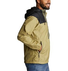 2026 nouveau Design élégant hommes toile coupe-vent veste avec col montant et Logo avant imperméable en plein air vêtements de pluie coupe-vent - Product Image 3